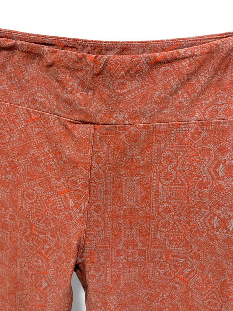 One Size LulaRoe Leggings Burgundy Gray Pattern Soft Womens