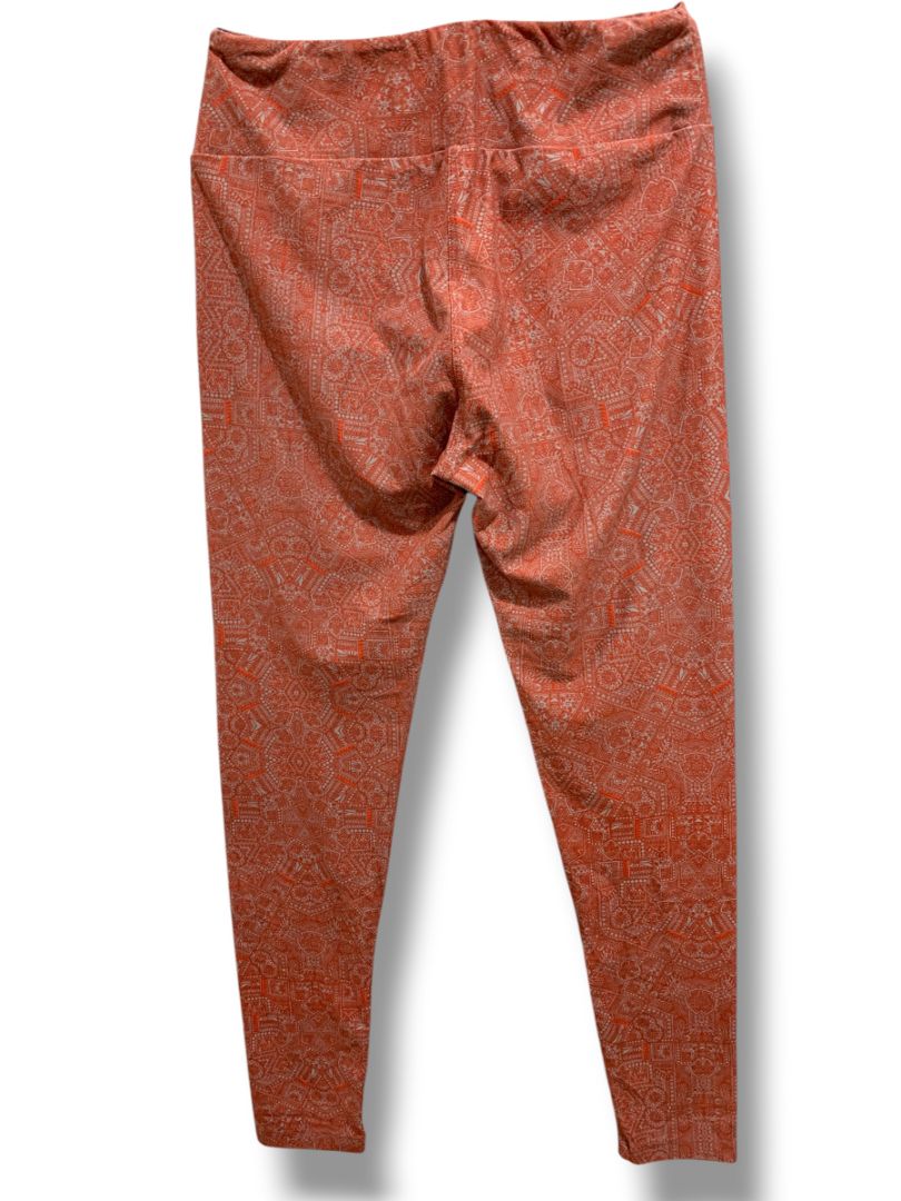 One Size LulaRoe Leggings Burgundy Gray Pattern Soft Womens