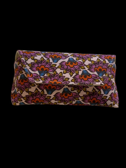 Vera Bradley Hard Eyeglass Case Purple Pink Floral Lotus Magnetic Closure