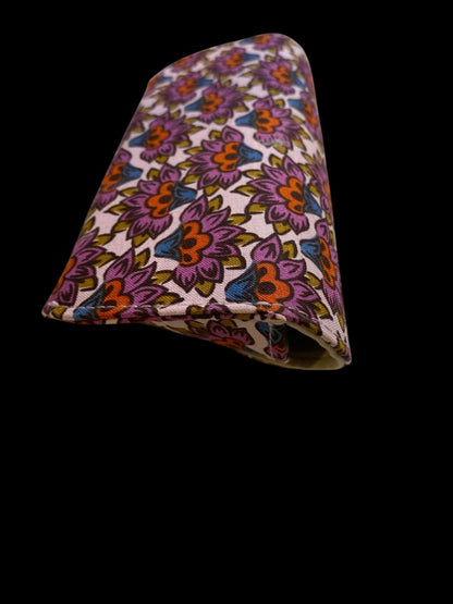 Vera Bradley Hard Eyeglass Case Purple Pink Floral Lotus Magnetic Closure