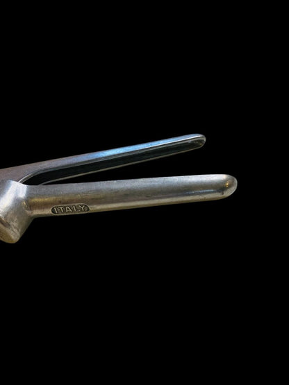 Vintage Cast Aluminum Garlic Press Made in Italy Silver Kitchen Tool Mincer