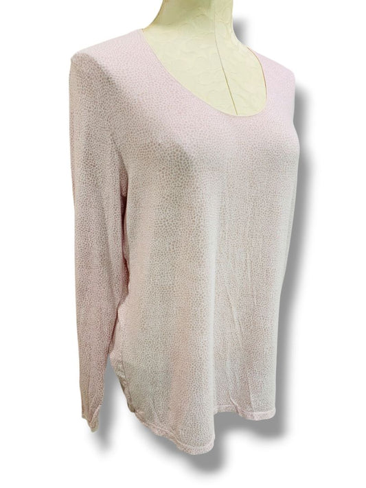 XL Jockey Thermals Womens Pink Spotted Base Layer Shirt Scoop Neck