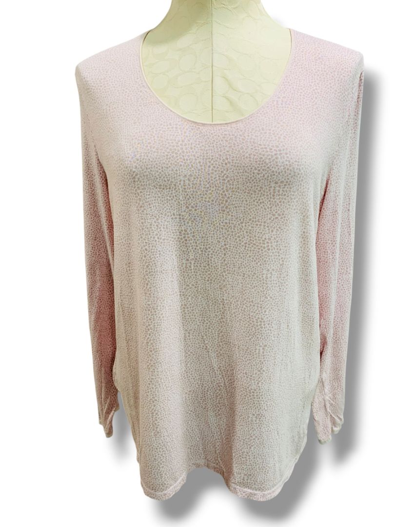 XL Jockey Thermals Womens Pink Spotted Base Layer Shirt Scoop Neck