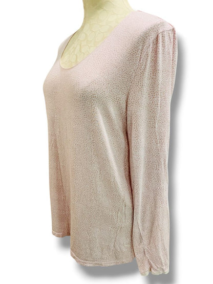 XL Jockey Thermals Womens Pink Spotted Base Layer Shirt Scoop Neck