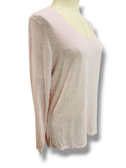XL Jockey Thermals Womens Pink Spotted Base Layer Shirt Scoop Neck