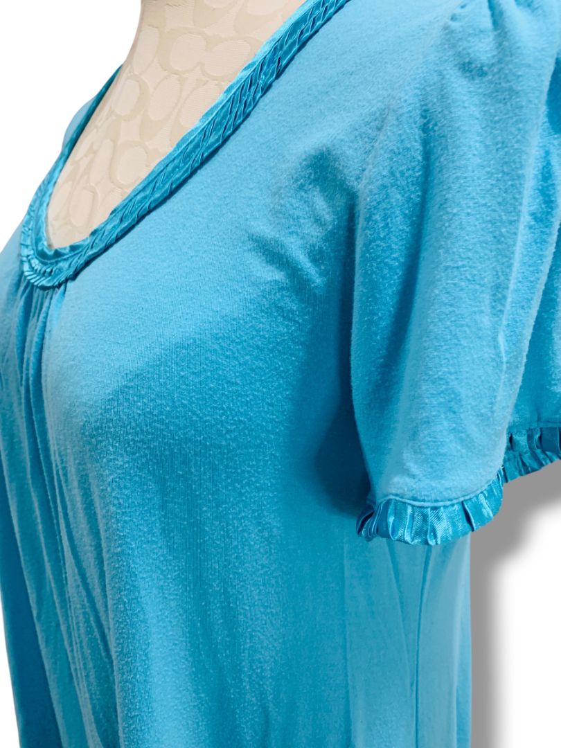 Medium Carole Hochman Womens PJ Pajama Set Turquoise Lightweight