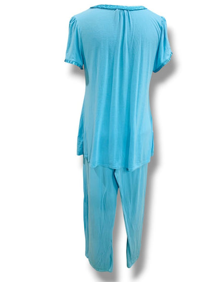 Medium Carole Hochman Womens PJ Pajama Set Turquoise Lightweight
