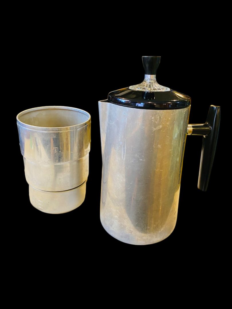 Vintage Wear-Ever Aluminum Coffee Percolator Stovetop Pot Mid Century Modern USA