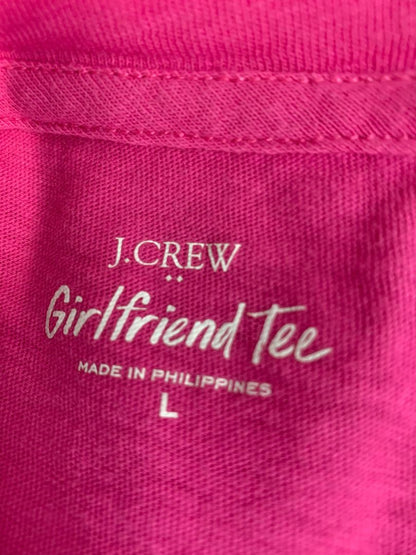 Large J.Crew Womens Hot Pink Tshirt Girlfriend Tee Style AJ089