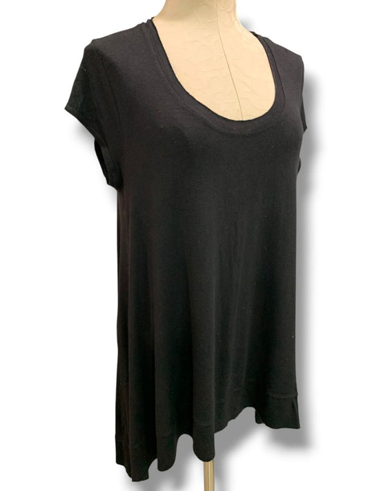 XL Ducci Womens Black Tshirt Swing Tunic Scoop Neck Hi Lo Hem