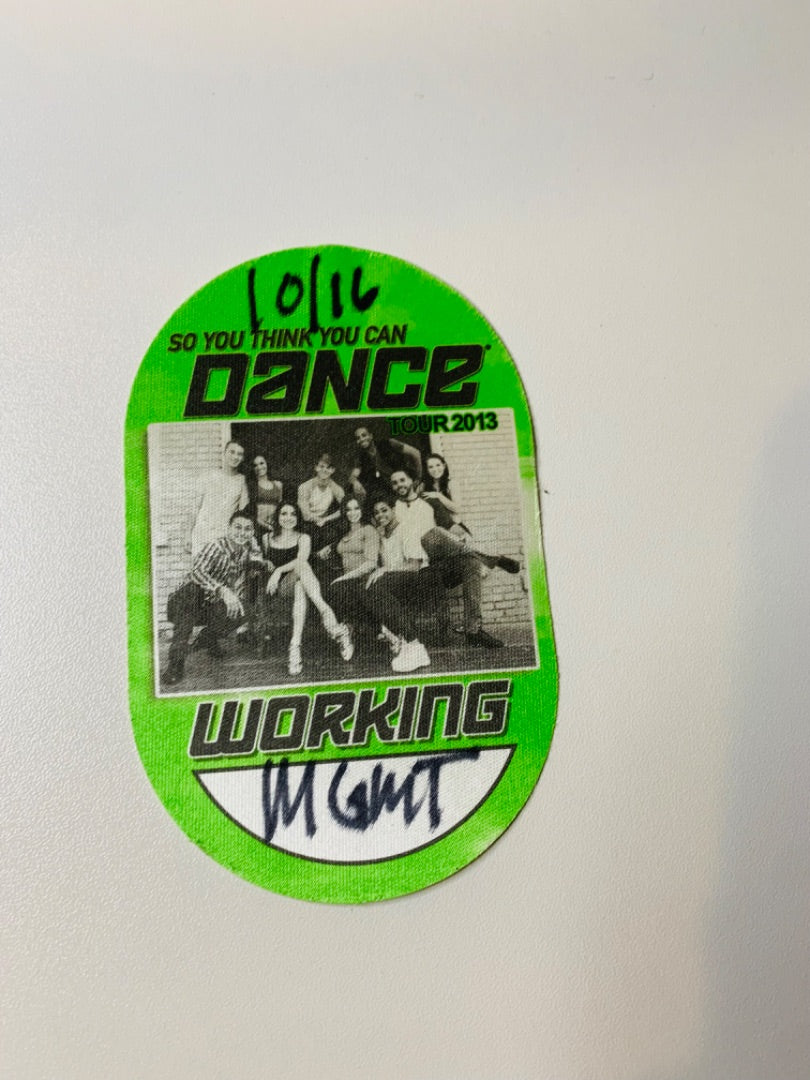 "So You Think You Can Dance" Backstage Management Pass 10/16