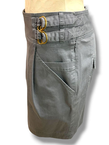 Size 8 Marc by Marc Jacobs Gray Skirt Pockets D Ring Buckle Detail