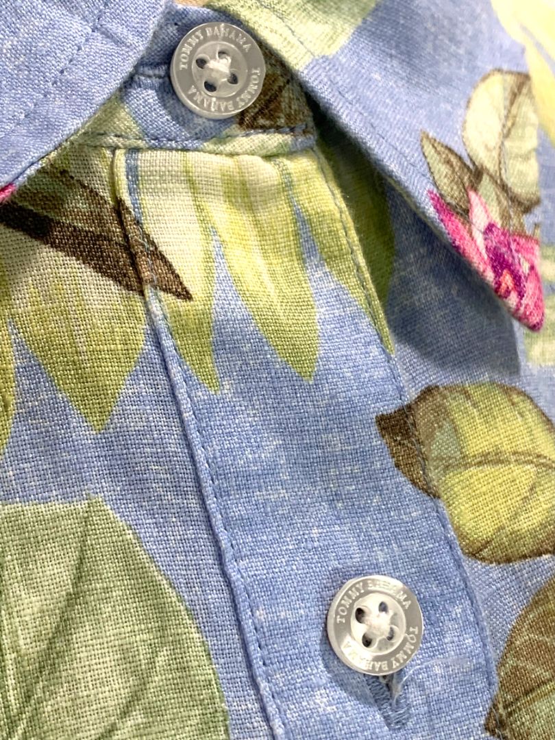 Medium Tommy Bahama Coastalina Orchid Dreams Flounce Linen Shirt Dress