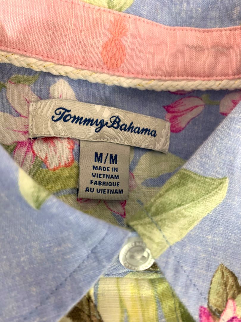 Medium Tommy Bahama Coastalina Orchid Dreams Flounce Linen Shirt Dress