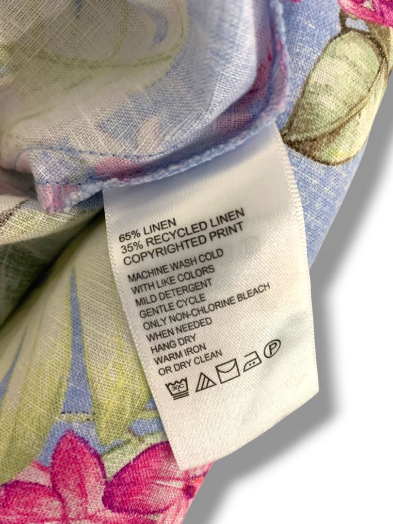Medium Tommy Bahama Coastalina Orchid Dreams Flounce Linen Shirt Dress