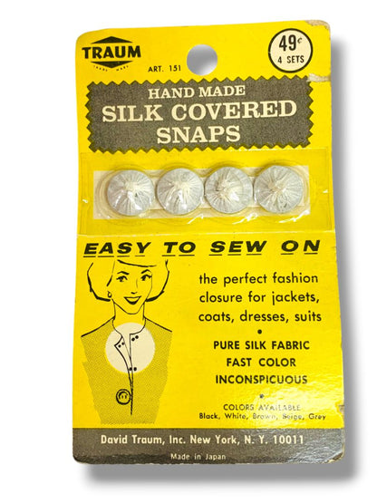 Vintage Sewing Notions Buttons Snaps Silk Covered Pearl Traum Luckyday