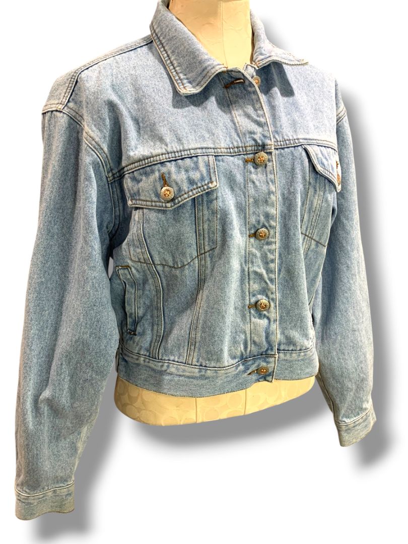 Medium Zana-Du Womens Vintage Light Wash Jean Jacket Denim