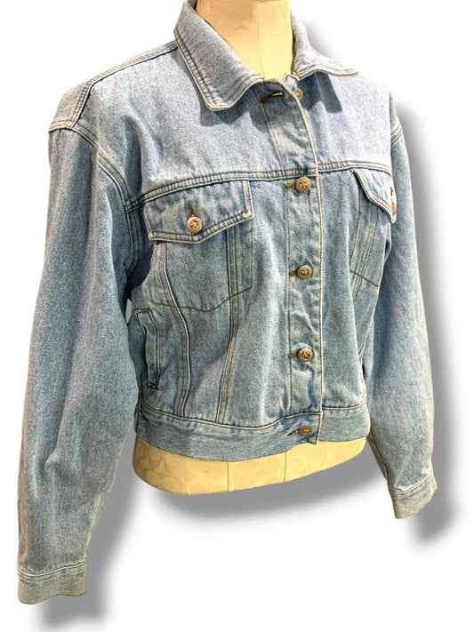 Medium Zana-Du Womens Vintage Light Wash Jean Jacket Denim