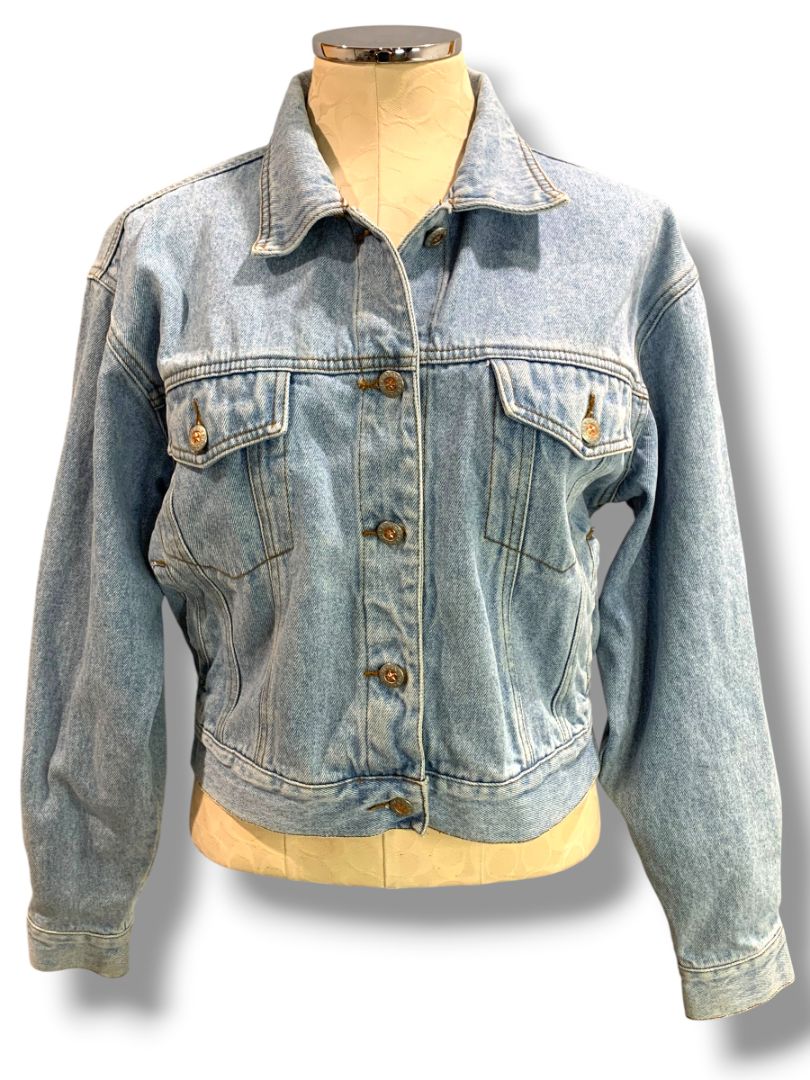 Medium Zana-Du Womens Vintage Light Wash Jean Jacket Denim
