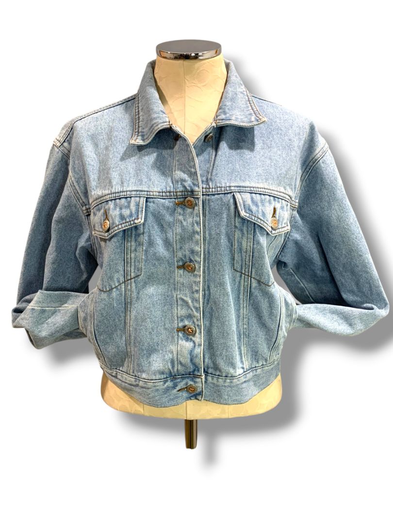 Medium Zana-Du Womens Vintage Light Wash Jean Jacket Denim