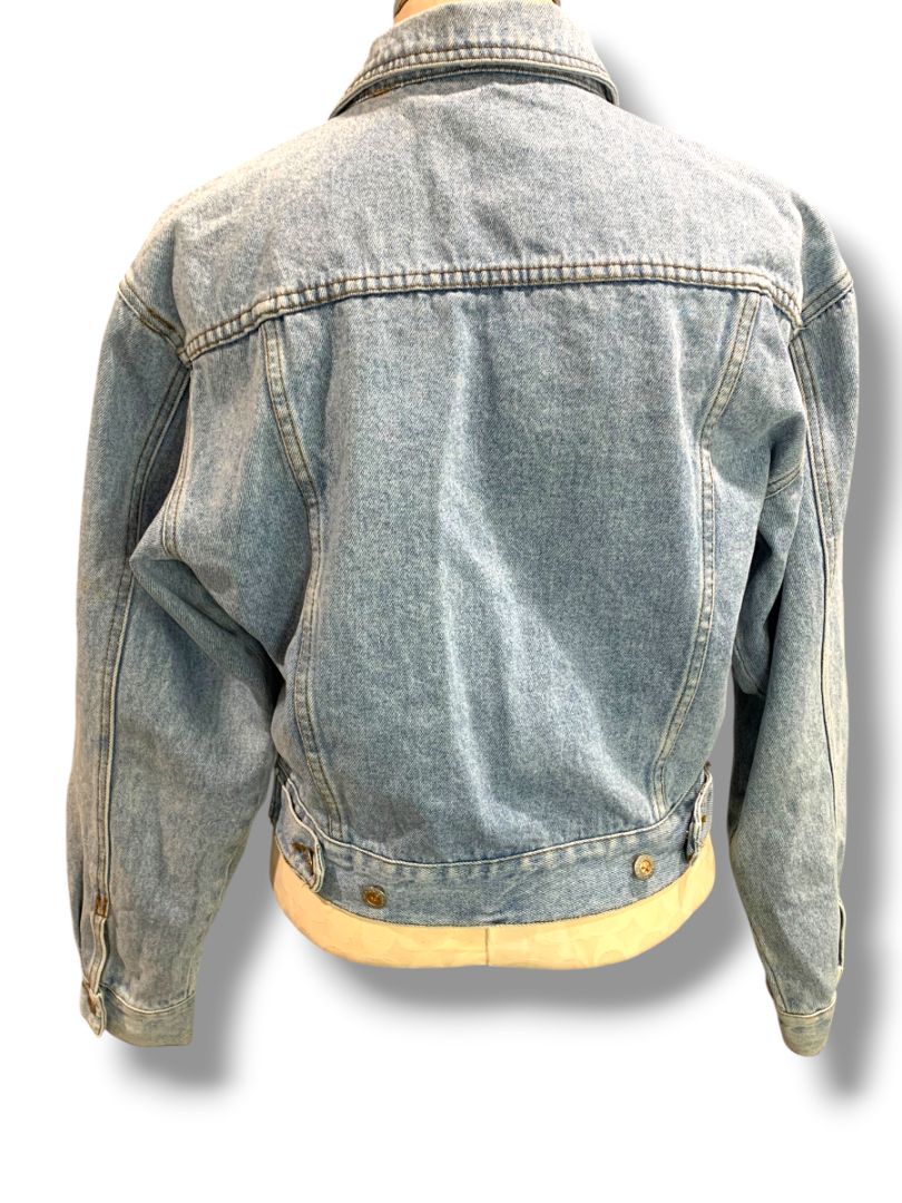 Medium Zana-Du Womens Vintage Light Wash Jean Jacket Denim