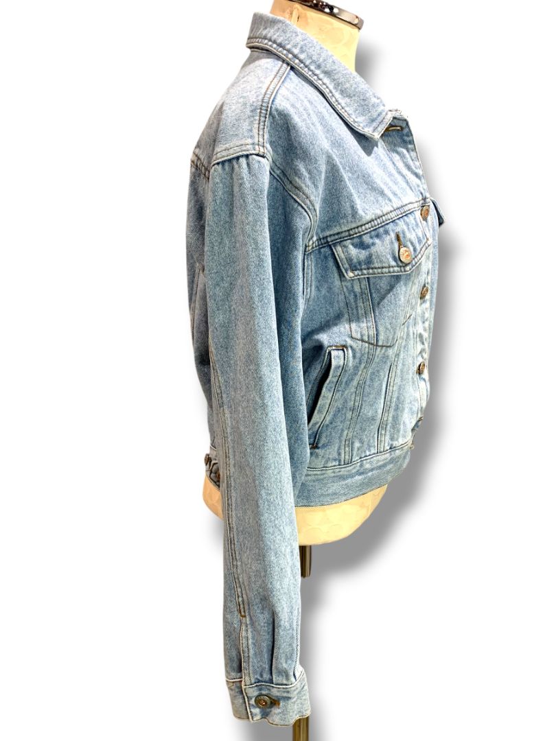 Medium Zana-Du Womens Vintage Light Wash Jean Jacket Denim
