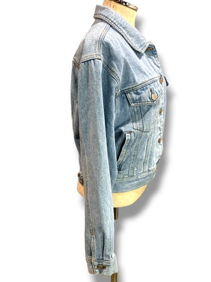Medium Zana-Du Womens Vintage Light Wash Jean Jacket Denim
