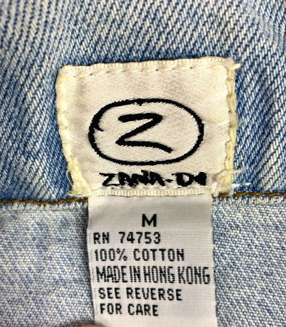 Medium Zana-Du Womens Vintage Light Wash Jean Jacket Denim