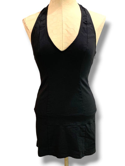 Medium Silence + Noise Black Mini Dress V-Neck Racerback