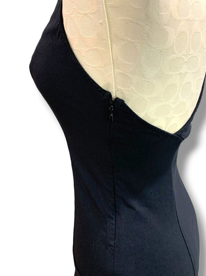 Medium Silence + Noise Black Mini Dress V-Neck Racerback