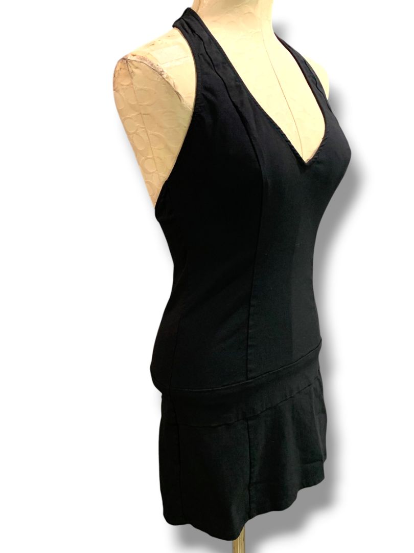 Medium Silence + Noise Black Mini Dress V-Neck Racerback