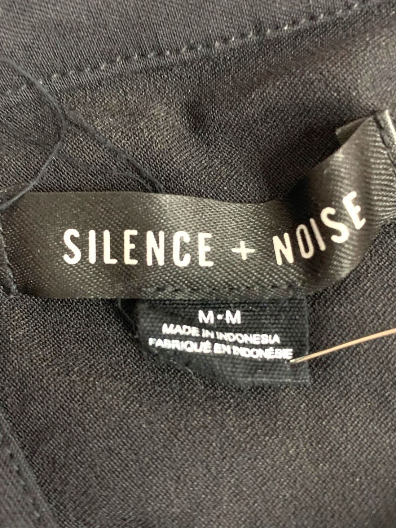 Medium Silence + Noise Black Mini Dress V-Neck Racerback