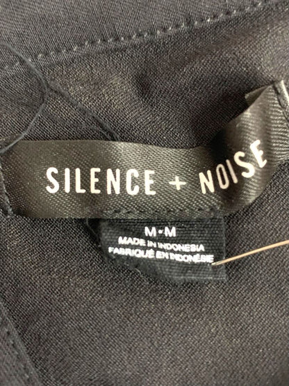 Medium Silence + Noise Black Mini Dress V-Neck Racerback