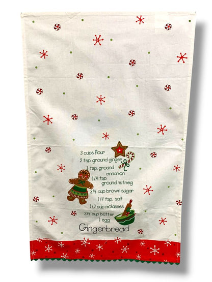 Kay Dee Designs Tea Towel Holiday Gingerbread Recipe Snowflakes 18" x 28"
