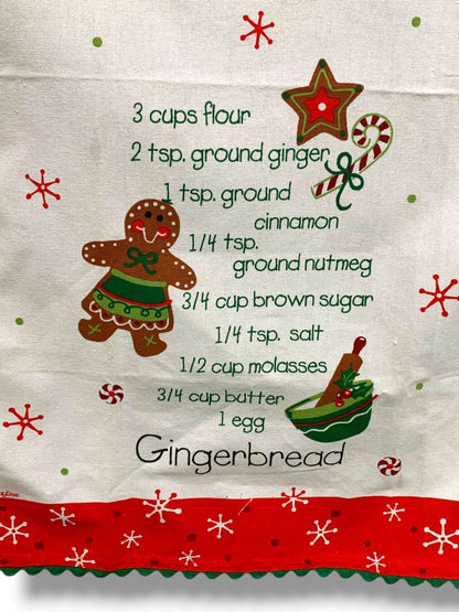 Kay Dee Designs Tea Towel Holiday Gingerbread Recipe Snowflakes 18" x 28"