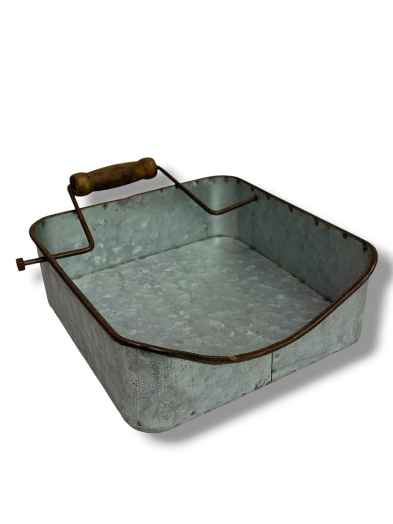 Galvanized Metal Rustic Napkin Holder Swing Handle Holder Picnic 6.8" Square