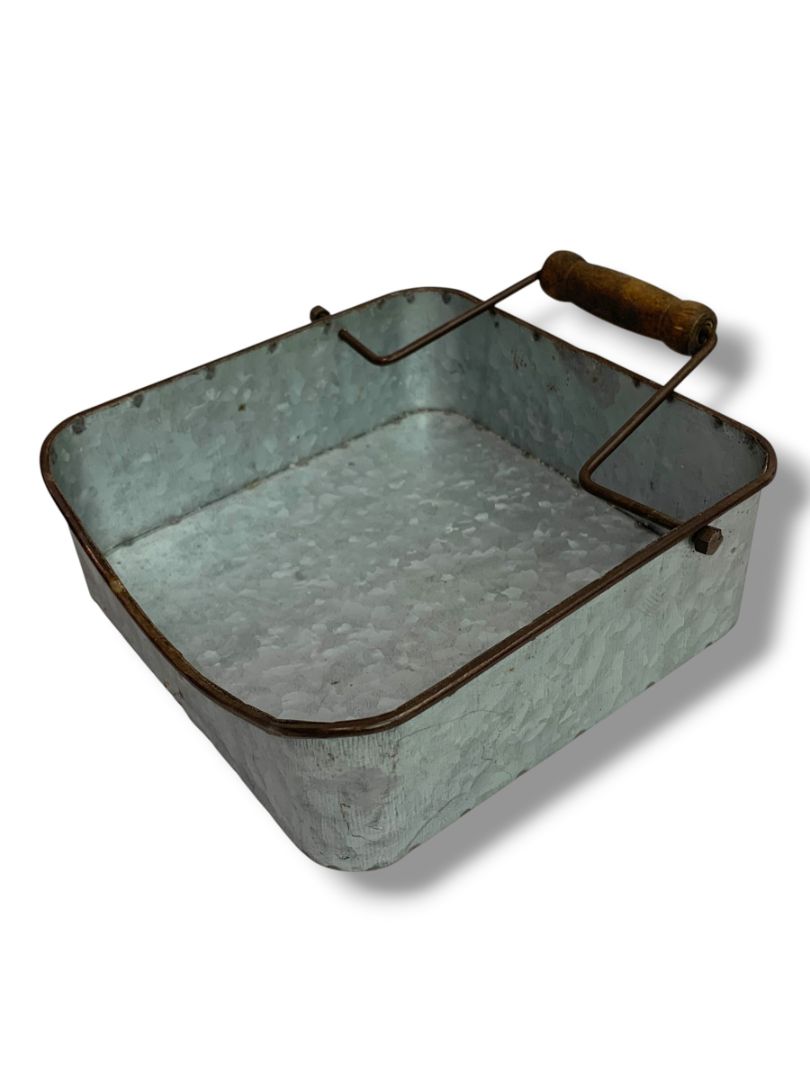 Galvanized Metal Rustic Napkin Holder Swing Handle Holder Picnic 6.8" Square