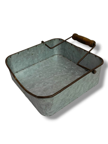 Galvanized Metal Rustic Napkin Holder Swing Handle Holder Picnic 6.8" Square