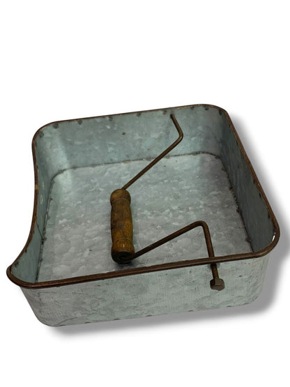 Galvanized Metal Rustic Napkin Holder Swing Handle Holder Picnic 6.8" Square