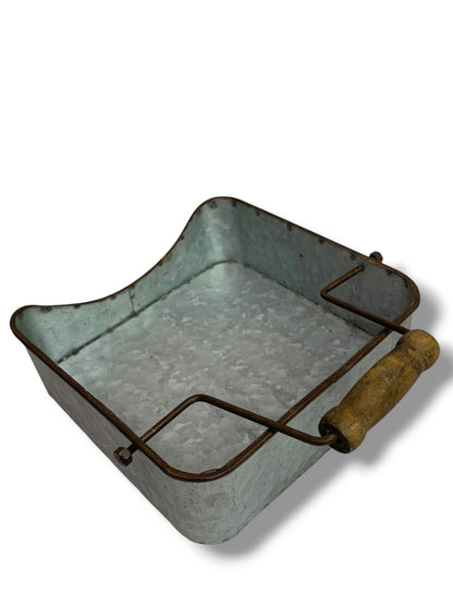 Galvanized Metal Rustic Napkin Holder Swing Handle Holder Picnic 6.8" Square