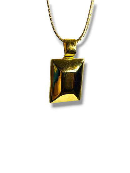 Premier Designs Rectangle Pendant Goldtone 28" Long Necklace