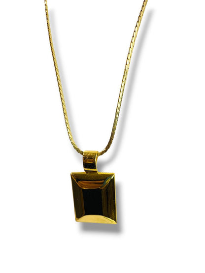 Premier Designs Rectangle Pendant Goldtone 28" Long Necklace
