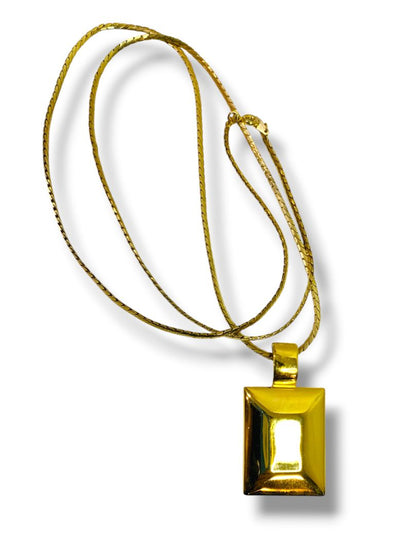 Premier Designs Rectangle Pendant Goldtone 28" Long Necklace