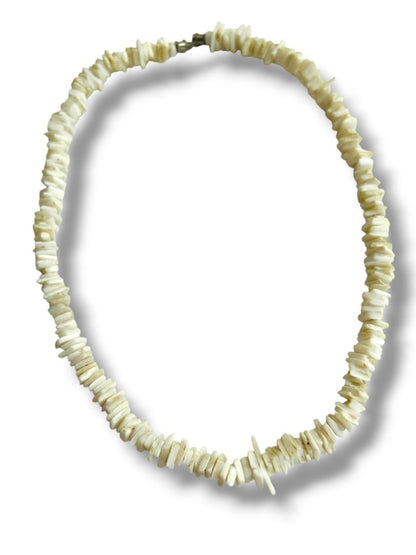 Vintage Puka Shell Necklace 16" Barrel Clasp