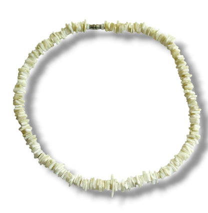 Vintage Puka Shell Necklace 16" Barrel Clasp