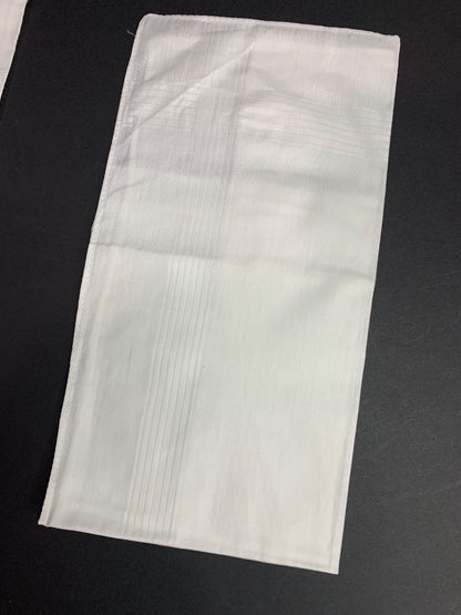 Lot of 6 New Handkerchiefs Mens White Subtle Pattern 15" x 16"