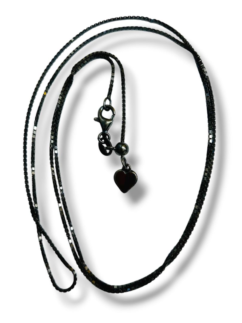 JCM Jacmel Italy Sterling Silver 925 Chain Necklace Dark Silver 21"