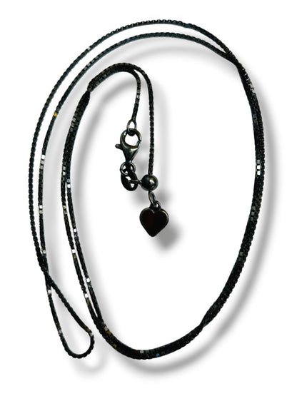 JCM Jacmel Italy Sterling Silver 925 Chain Necklace Dark Silver 21"