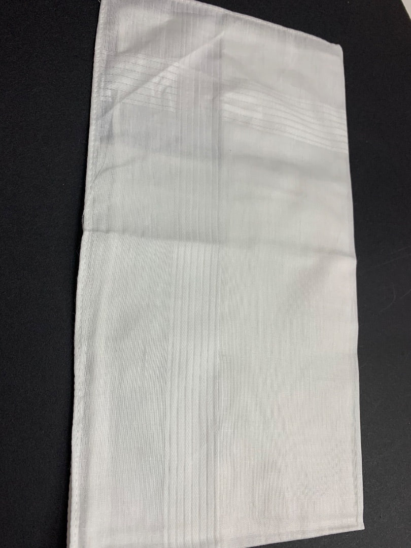 Lot of 6 New Handkerchiefs Mens White Subtle Pattern 15" x 16"