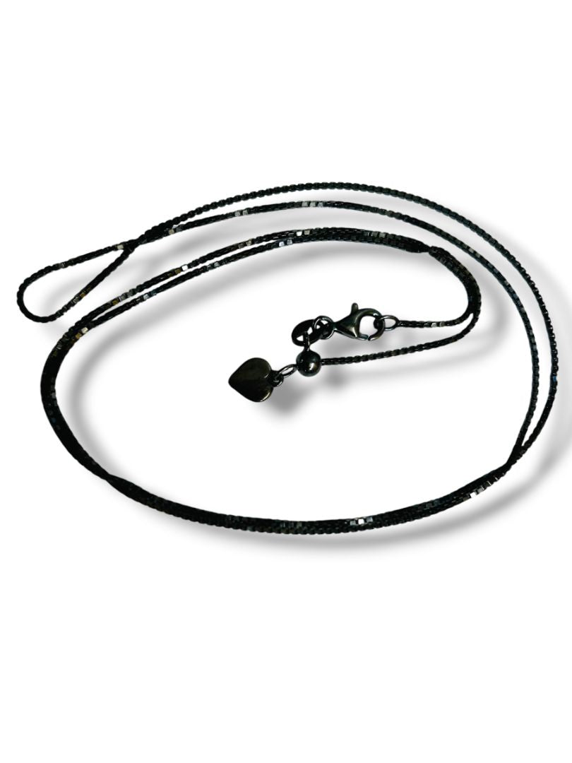 JCM Jacmel Italy Sterling Silver 925 Chain Necklace Dark Silver 21"